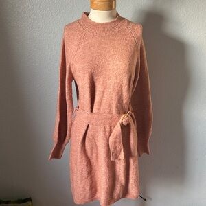 LC Lauren Conrad Sweater Cozy Pink Long Sleeve Dress